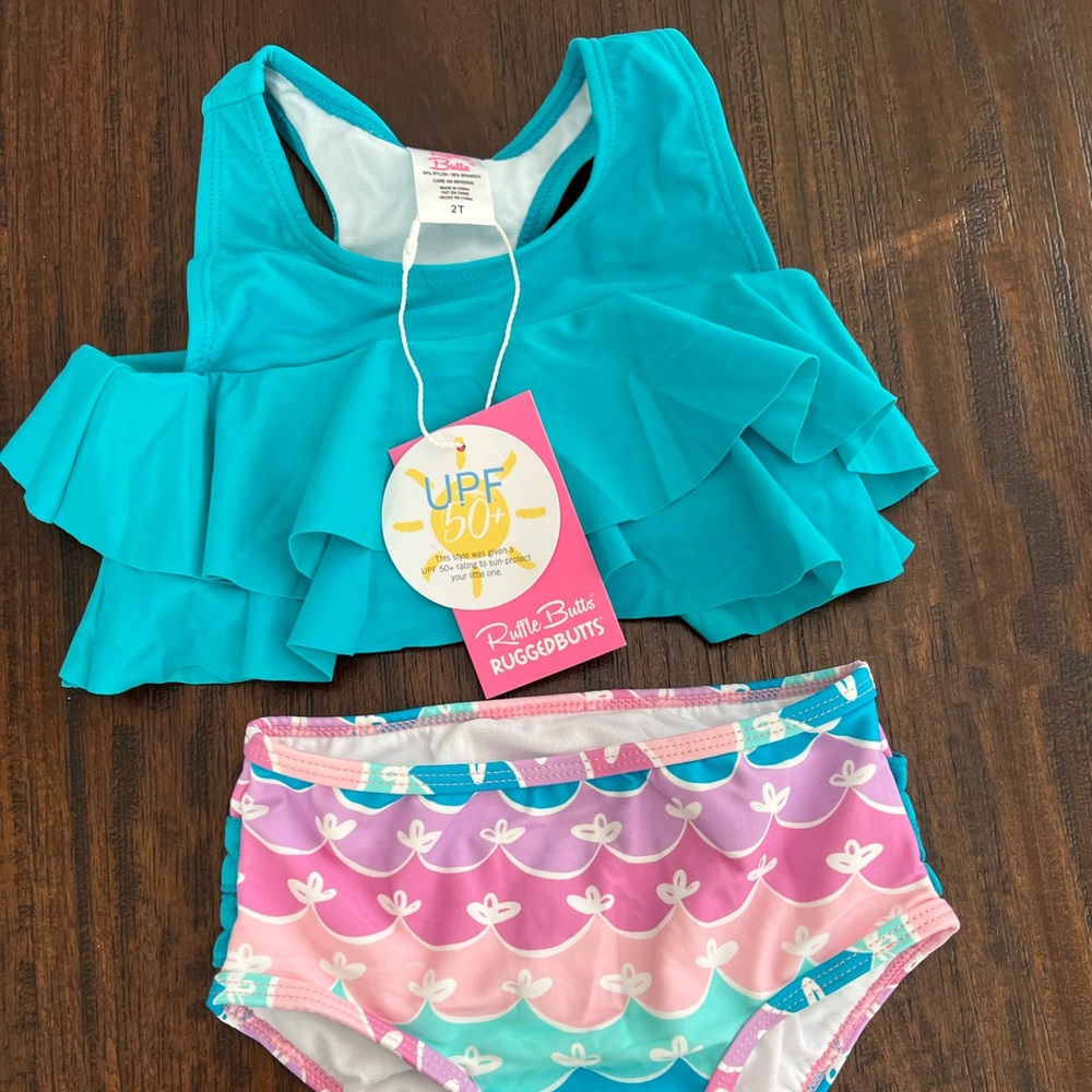 RuffleButts 2-Piece Mermaid Swimsuit